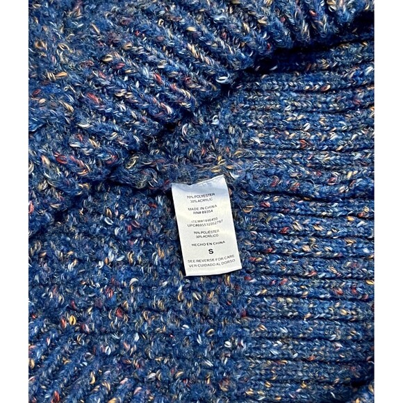 Anrienne Vittadini Blue Speckled V Neck Sweater SZ Small - Picture 9 of 11